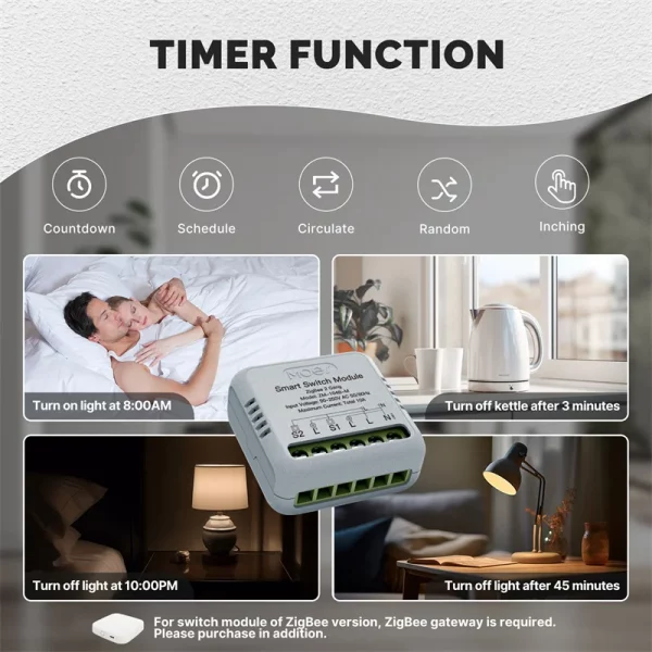 Tuya Zigbee Intelligent Switch Module Portable Home Automation DIY Breakers Switch Compatible with Alexa Google Assistant 3