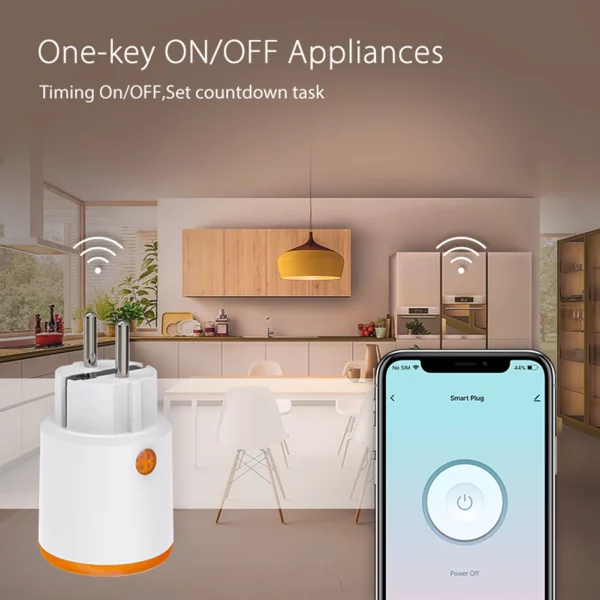 Tuya EU Smart Plug 16A Zigbee 3.0 Smart Plug Socket Outlet with Power Monitoring App Control Work with Alexa Google Assistant 2