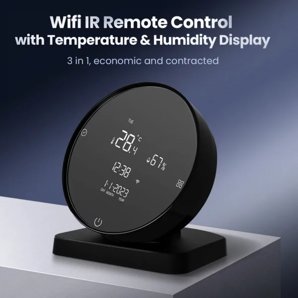 WiFi Tuya Smart Temperature Humidity Sensor Adjustable Screen Brightness IR Remote Control Hygrometer Thermometer 4