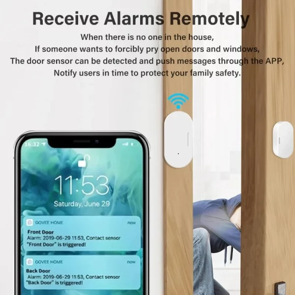 Tuya Zigbee Door Window Sensor Burglar Alarm Smart Home Automation Security Protection Smart Life Work With Alexa Google Home 3