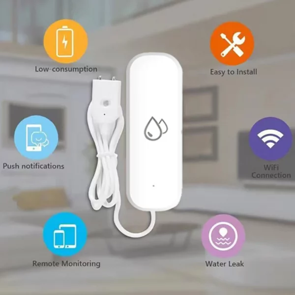 For Tuya Smart Home Water Leak Sensor Detector WiFi Flood Water Leakage Detector Remote Monitor WiFi Water Overflow Detector 5