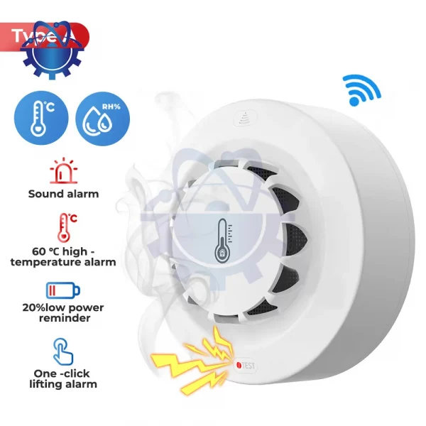 Tuya Smart Bluetooth wifi Smoke Alarm Temperature and Humidity Sensor Detection 3 in 1 Sensor Smart Living
