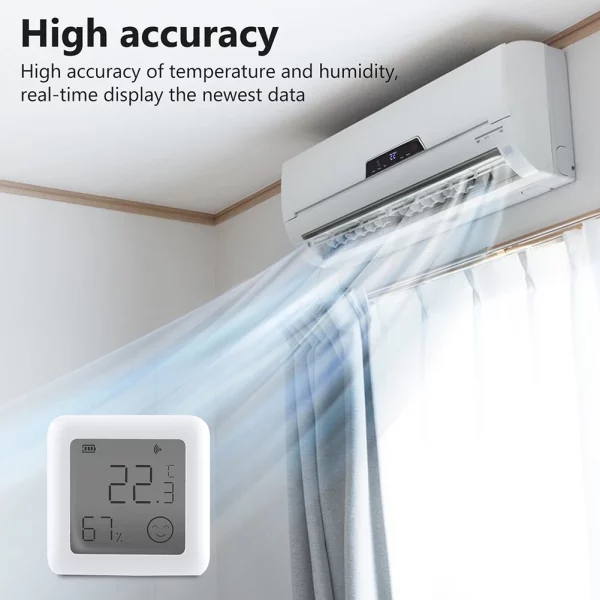 Tuya Temperature Humidity Sensor Mini LCD Digital Display Temperature Sensor Humidity Meter Battery Powered Bluetooth-compatible 5