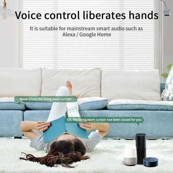 Tuya WiFi Smart Curtain Switch Module 433MHz Smart Curtain Switch Remote Control Smart Life APP For Works With Alexa Google Home 4