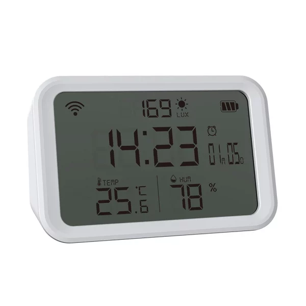 Tuya WiFi Thermometer Hygrometer Gauge Battery Powered 4 in 1 Smart Temperature Humidity Sensor 2.4GHz Bluetooth-compatible 5.0 3