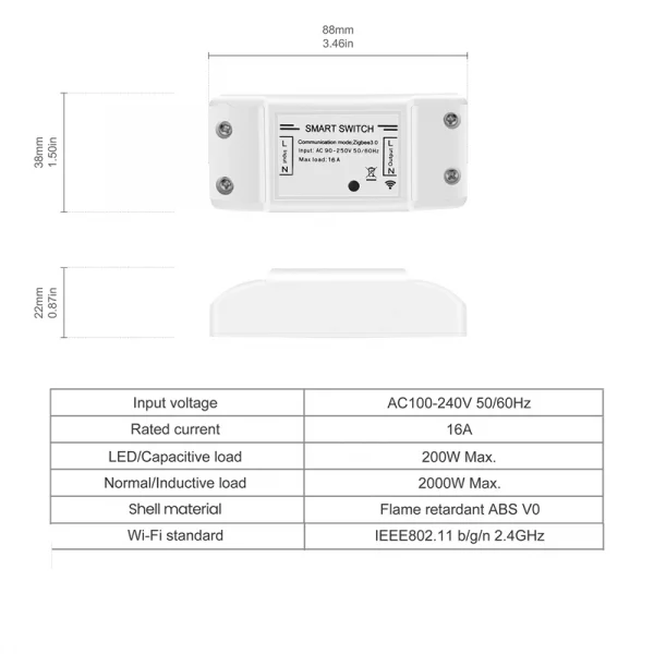 DIY Smart Wireless Remote Switch Breaker Tuya Zigbee 3.0 16A Fan Light Controller Module Smart Life Home Assistant 5