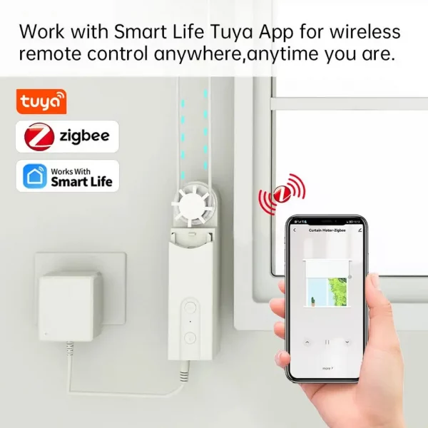 RSH Zigbee Control Solar Powered Smart Blinds Drive Motor Tuya Motorized Chain Roller Control Shade Shutter Drive Motor Opener 3