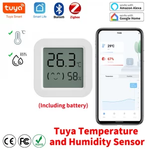 Tuya Temperature Humidity Sensor Mini LCD Digital Display Compatible with Bluetooth APP Remote Control Thermometer Hygrometer