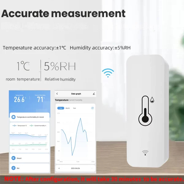 Tuya Zigbee WiFi Temperature And Humidity Sensor APP Remote Monitor For Smart Home var SmartLife WorkWith Alexa Google Assistant 3