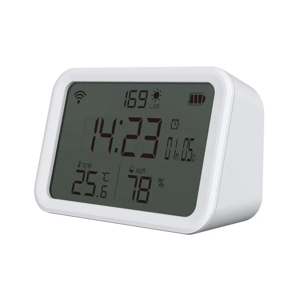 Tuya WiFi Thermometer Hygrometer Gauge Battery Powered 4 in 1 Smart Temperature Humidity Sensor 2.4GHz Bluetooth-compatible 5.0 2