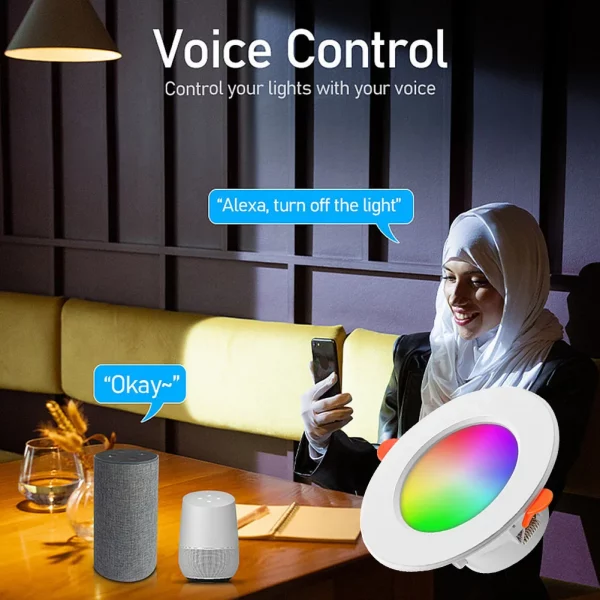 Tuya Downlight Energy-Saving LED Dimmable Downlight Bluetooth-compatible Mobile Phone Control Lightweight for Alexa Google Home 4