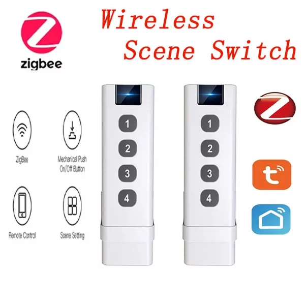 Tuya ZigBee Smart Wireless Scene Switch Remote Portable Home Automation Scenario Remote Control With Alexa Google