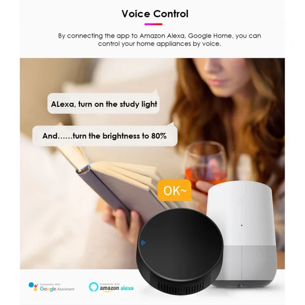 Tuya WiFi Infrared Remote Control Works with Alexa Google Home Wireless IR Remote Controller for Living Room Bedroom 2