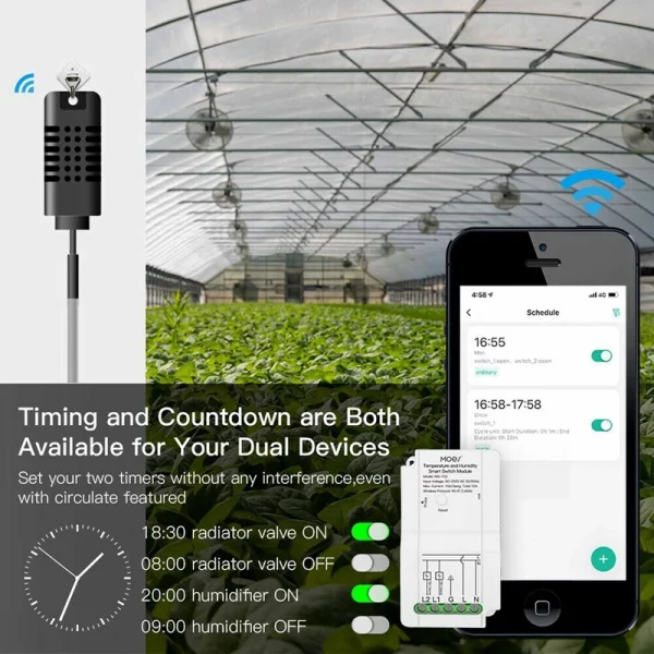 Tuya Wifi Smart Temperature Humidity App Controller Sensorschalter für Inkubator 3