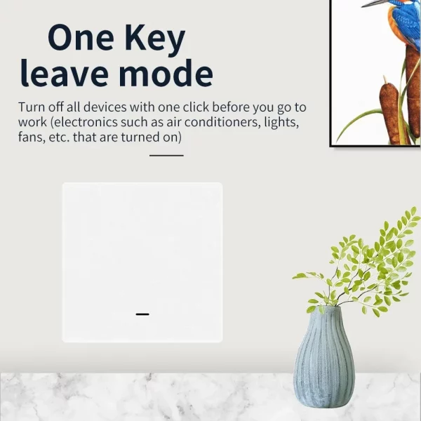 Tuya Smart Zigbee Button Switch No Neutral Wire Required 1/2/3 Gang Wall Light Switch Smart Home Support Alexa Google Home Alice 5