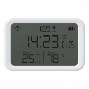 Tuya WiFi Thermometer Hygrometer Gauge Battery Powered 4 in 1 Smart Temperature Humidity Sensor 2.4GHz Bluetooth-compatible 5.0
