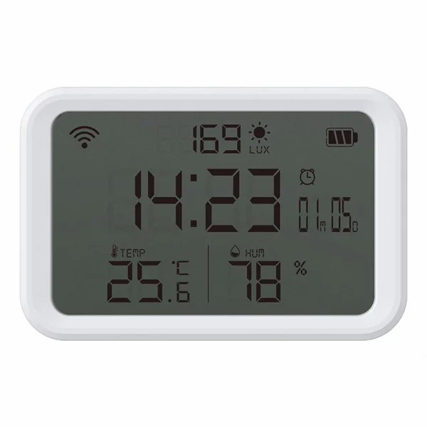 Tuya WiFi Thermometer Hygrometer Gauge Battery Powered 4 in 1 Smart Temperature Humidity Sensor 2.4GHz Bluetooth-compatible 5.0