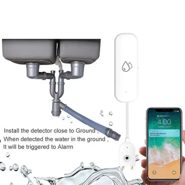 For Tuya Smart Home Water Leak Sensor Detector WiFi Flood Water Leakage Detector Remote Monitor WiFi Water Overflow Detector 3