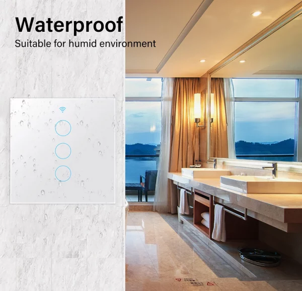Tuya WiFi Smart Light Switch EU Smart Switch Touch Wall Panels Smart Life Smart Home Work With Alexa And Google Home Assistant 3