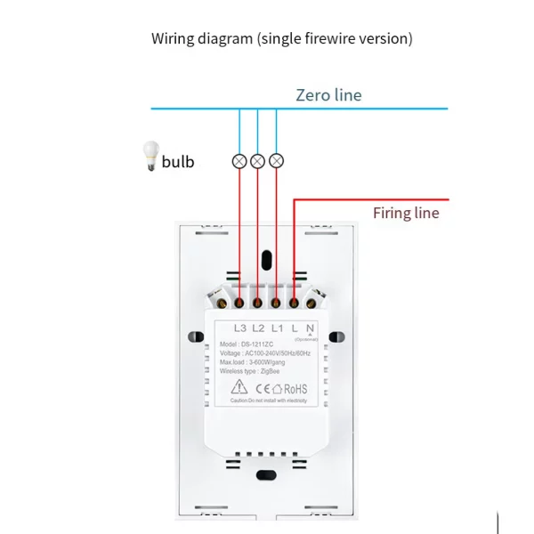 Tuya Wireless Light Switch Glass Screen Touch Panel 1/2/3 Gang On/Off Wall Switch WIFI Voice Control Smart Home Switch 5