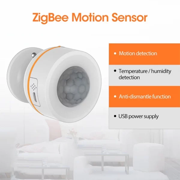 Tuya Smart PIR Motion Sensor Wifi Home Alarm Built-In Temperature Humidity Detectors Compatible With Alexa Google Home 4