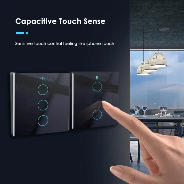 Tuya WiFi Smart Light Switch EU Smart Switch Touch Wall Panels Smart Life Smart Home Work With Alexa And Google Home Assistant 2