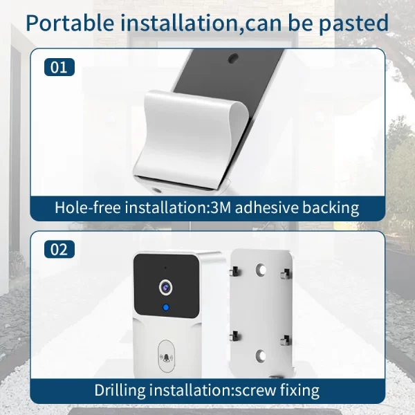 Tuya Doorbell WiFi Video Wireless HD Camera PIR Motion Detection IR Alarm Security Smart Home Door Bell WiFi Intercom For Home 4