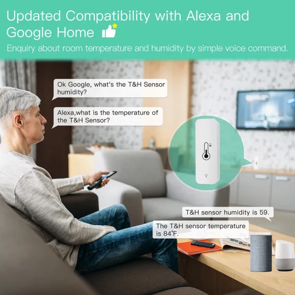 WiFi Temperature Humidity Sensor Battery Powered Tuya APP Indoor Thermometer Monitoring Remote Control Portable for Refrigerator 4
