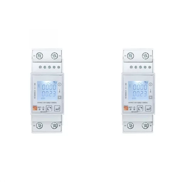 2X Tuya Smart Zigbee Energy Meter Single Phase 80A Din Rail Power Monitor Kwh Wattmeter Voltmeter 110V 220V 50/60Hz