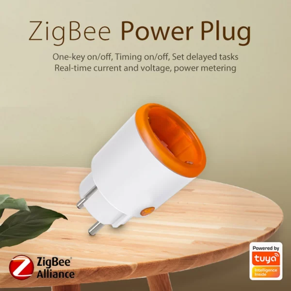 Tuya EU Smart Socket 16A Zigbee 3.0 EU Smart Plug with Power Monitoring App Control Work with Alexa Google Assistant 5