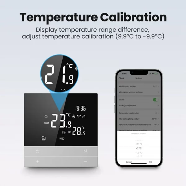 JABS Tuya Wifi Smart Thermostat Temperature Controller For Google Home Alexa 4