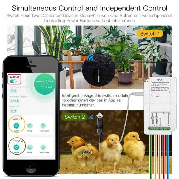 Tuya Wifi Smart Temperature Humidity App Controller Sensorschalter für Inkubator 6