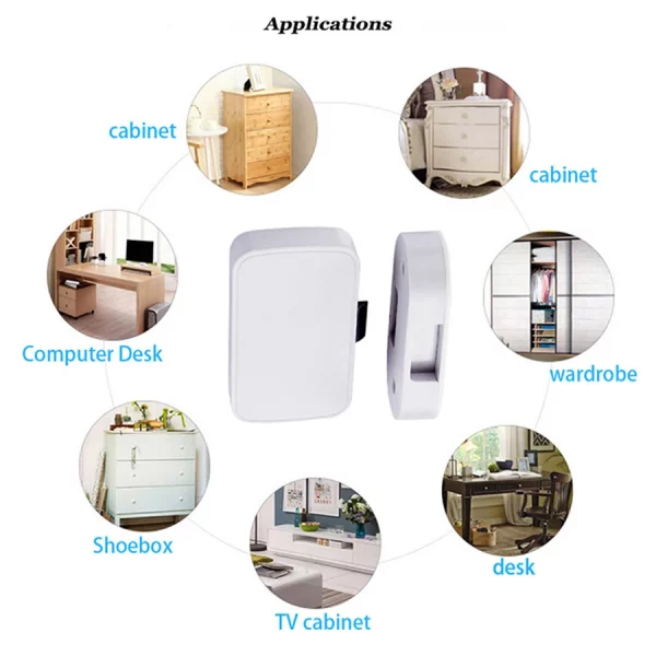 Tuya Smart Drawer Lock No Hole File Cabinet Furniture Electronic Lock Wireless Bluetooth Keyless Invisible Locks For APP Control 5
