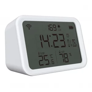 Tuya WiFi Temperature Humidity Sensor 2.4GHz 4 in 1 Thermometer Hygrometer Gauge LCD Digital Display Bluetooth-compatible 5.0
