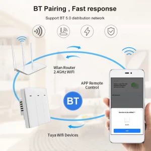 1/2/3 Gang Smart Light Switch Voice Control Alexa Google Home Tuya WIFI 2.4G WiFi Smart Light Switch Timing On/Off Push Button