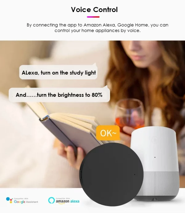 Tuya WiFi Smart IR Remote Control For Air Conditioner TV, Smart Home Infrared Universal Remote Controller For Alexa,Google Home 2