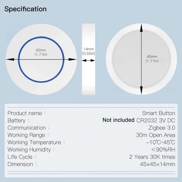 Tuya Zig Bee Smart Button Scene Switch Multi-scene Linkage Switch Wireless Remote On Off Key Controller Need Gateway 4