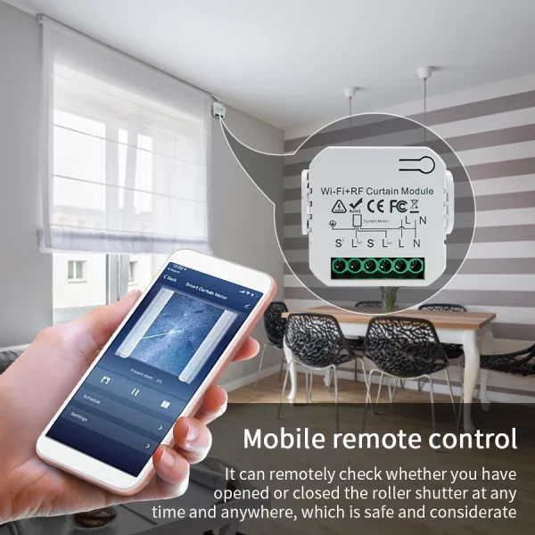 Tuya WiFi Smart Curtain Switch Module 433MHz Smart Curtain Switch Remote Control Smart Life APP For Works With Alexa Google Home 2