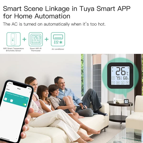 WiFi Temperature Humidity Sensor Datalogger Battery Powered Tuya APP Indoor Thermometer Monitoring Portable for Fridge Freezer 4