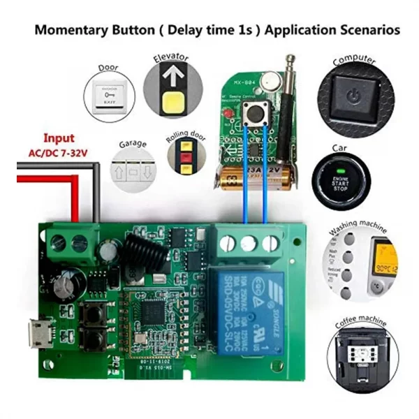 Factory custom PCBA control circuit board for TUYA APP smart home remote control switch 4-way multi-way 5V12V24V 6