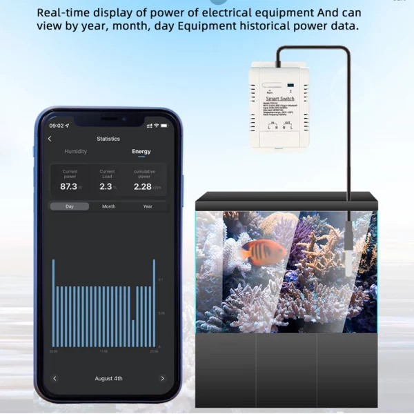 Tuya TH-16 Smart Wifi Switch 16A/3000W Monitoring Temperature Sensor RF433 remote Control Compatible with Alexa Google Home 4