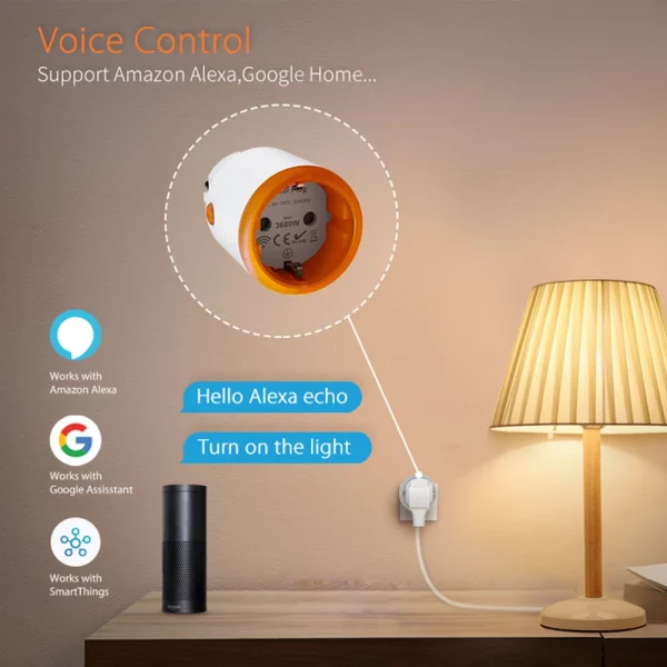 Tuya EU Smart Socket 16A Zigbee 3.0 EU Smart Plug with Power Monitoring App Control Work with Alexa Google Assistant 5