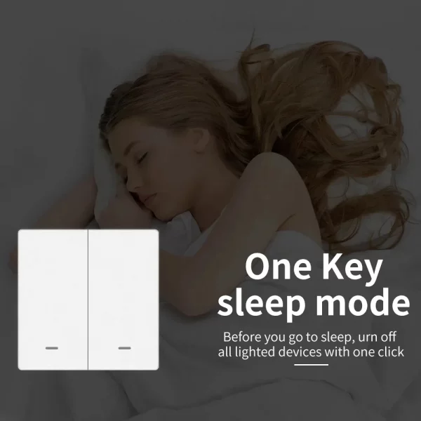 Tuya Smart Zigbee Button Switch No Neutral Wire Required 1/2/3 Gang Wall Light Switch Smart Home Support Alexa Google Home Alice 4