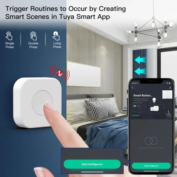 Tuya Zigbee Wireless Mini Switch One Key Push Button Control Home Automation 1 PCS 2