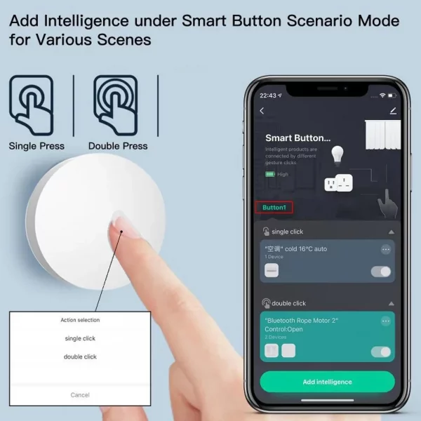Tuya ZigBee Smart Button Scene Switch Wireless Remote Control Smart Home Multi-Scene Linkage Battery Powered Smart Products 2