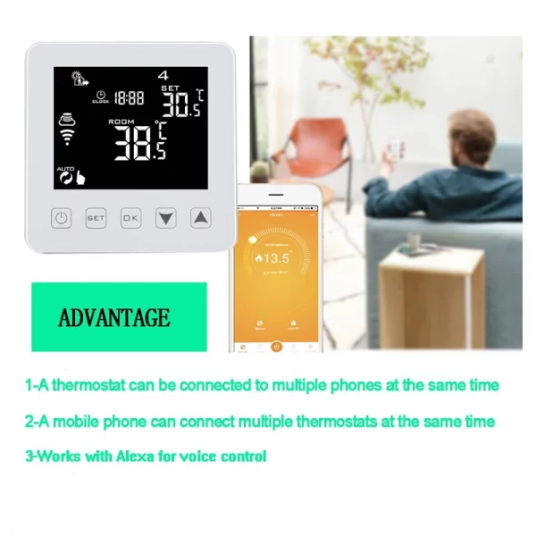 Alexa Wifi Thermostat 220V Tuya Smart Air Conditioner Controller Wifi Temperature Controller Digital Thermostat 3