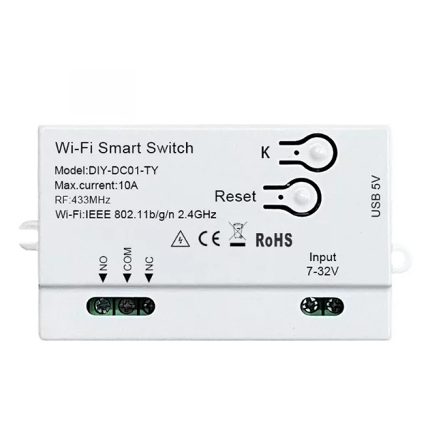 New Tuya Wifi Smart Switch DIY Timer 1CH 7-32V USB 5V 2.4G Wifi Smartlife Home Automation Module For Alexa Google Home IFTT