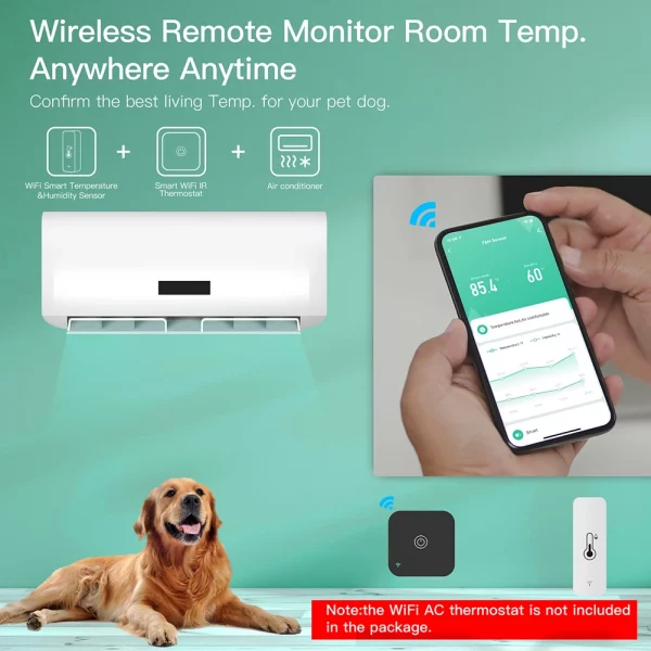 WiFi Remote Alarm Monitor Battery Powered Tuya APP Smart Temperature Humidity Sensor Remote Control Portable for Fridge Freezer 3