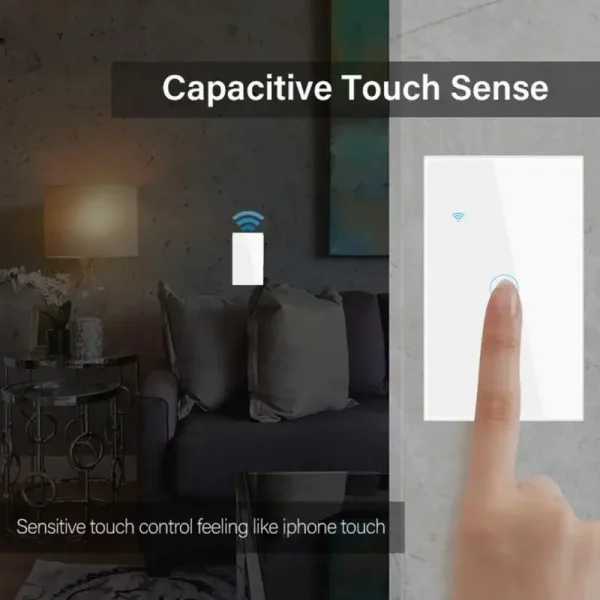 Tuya US WiFi Smart Light Switch Neutral Wire Required 1/2/3/4 Gang Smart Home Switch Works With Smart Life APP Alexa Google Home 5