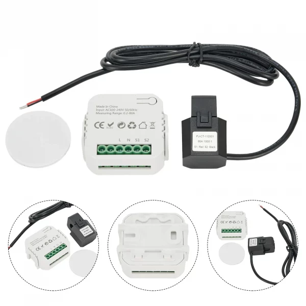 Tuya Smart Life WiFi Energy Meter 80A With Clamp CT Replaceable Accessories Electricity  Clamp CT Tuya Smart Life Spare Parts 3